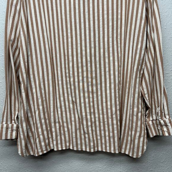MSJ Striped Shirt Womens 2XL Cotton Business Capsule Workwear Minimalist Relaxed - Picture 8 of 13